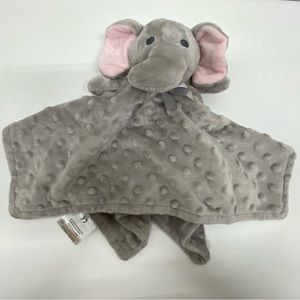 Elephant Lovey Security Blanket Crevent Gray Minky Dots Baby Plush Stuffed Toy